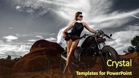  Presentation with top hat - Cool new PPT theme with post apocalyptique - steampunk woman in top hat backdrop and a  colored foreground