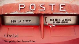  Presentation with vintage retro - Colorful presentation theme enhanced with post box letter - old red vintage retro mailbox backdrop and a  colored foreground