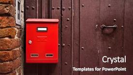  Presentation with old letter - Presentation theme featuring post box letter - red mailbox old italy series background and a tawny brown colored foreground