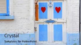  Presentation with wall - Amazing slides having post box letter - weathered painted wall with wooden backdrop and a light blue colored foreground