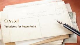  Presentation with post operative care - Colorful PPT layouts enhanced with post cards with ink pen backdrop and a  colored foreground