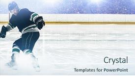  Presentation with hockey - Colorful PPT layouts enhanced with hockey against american football arena backdrop and a sky blue colored foreground