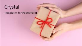  Presentation with occasion color india festival - Beautiful PPT theme featuring woman holding parcel on color backdrop and a lemonade colored foreground