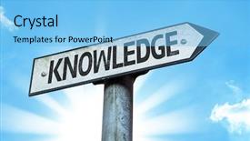  Presentation with knowledge - Cool new presentation theme with brain trainig - knowledge sign with a beautiful backdrop and a light blue colored foreground