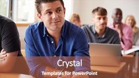  Presentation with adult education - Beautiful slide deck featuring mature male student attending adult backdrop and a red colored foreground