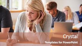  Presentation with adult education - Cool new presentation with qualification - mature woman in college attending backdrop and a coral colored foreground
