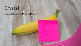  Presentation with post stick note - PPT layouts consisting of post harvest - banana with sticky note background and a  colored foreground