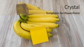  Presentation with post stick note - Slide set having post harvest - banana with sticky note background and a  colored foreground