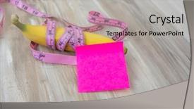  Presentation with post stick note - Audience pleasing PPT theme consisting of post harvest - banana with sticky note backdrop and a  colored foreground