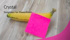  Presentation with banana - Cool new PPT layouts with post harvest - banana with sticky note backdrop and a mint green colored foreground