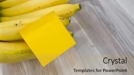  Presentation with banana - PPT theme having post harvest - banana with sticky note background and a yellow colored foreground