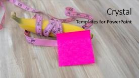  Presentation with post stick note - Theme featuring post harvest - banana with sticky note background and a light gray colored foreground