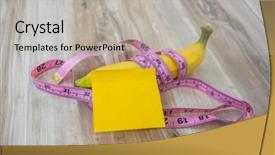  Presentation with banana - Theme consisting of post harvest - banana with sticky note background and a light gray colored foreground