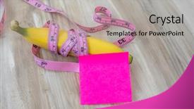  Presentation with post stick note - PPT theme enhanced with post harvest - banana with sticky note background and a light gray colored foreground