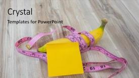  Presentation with banana - Theme having post harvest - banana with sticky note background and a light gray colored foreground