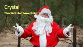  Presentation with christmas tree - Audience pleasing PPT theme consisting of post inspection - santa claus inspects his christmas backdrop and a tawny brown colored foreground