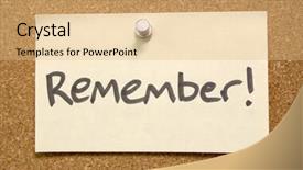  Presentation with saying - Cool new presentation theme with post it note saying remember backdrop and a coral colored foreground