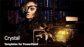  Presentation with steampunk - Slide set consisting of post medieval - portrait of a man steampunk background and a black colored foreground