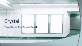  Presentation with underground mining mine passage - Presentation theme with post modern design - blank billboard in underground passage background and a sky blue colored foreground