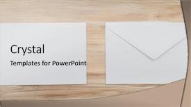  Presentation with blank - Audience pleasing presentation consisting of post modern design - blank envelopes on wooden background backdrop and a light gray colored foreground