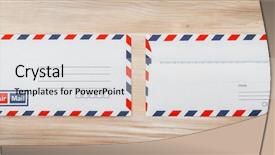  Presentation with blank - Presentation enhanced with post modern design - blank envelopes on wooden background background and a white colored foreground