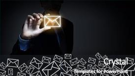  Presentation with email - Colorful slide set enhanced with post modern design - business email concept backdrop and a dark gray colored foreground