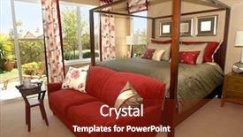  Presentation with bed - Beautiful slide set featuring post modern design - elegant master bedroom with canopy backdrop and a tawny brown colored foreground