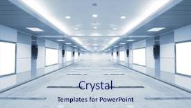  Presentation with underground mining mine passage - PPT theme having post modern design - long corridor in underground passage background and a lemonade colored foreground