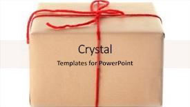  Presentation with gift - Beautiful presentation featuring post modern design - parcel gift box on white backdrop and a coral colored foreground