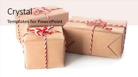  Presentation with boxes - Cool new PPT theme with post modern design - parcel gift boxes on white backdrop and a lemonade colored foreground