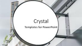  Presentation with mystery shop - Amazing presentation theme having post modern design - round shop sign outdoor backdrop and a white colored foreground