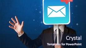  Presentation with square - Cool new presentation theme with post modern design - smart businessman holding square sign backdrop and a  colored foreground