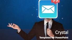  Presentation with 5g technology for smart grid - Colorful presentation theme enhanced with post modern design - smart businessman holding square sign backdrop and a  colored foreground