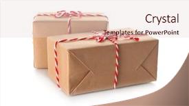  Presentation with fight two boxer boxing - Audience pleasing PPT theme consisting of post modern design - two parcel gift boxes backdrop and a lemonade colored foreground