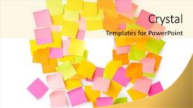  Presentation with reminders - Colorful PPT layouts enhanced with post note - many reminders isolated backdrop and a yellow colored foreground