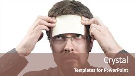  Presentation with blank note book and wooden - Slides enhanced with post notes - man with blank note background and a  colored foreground