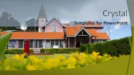  Presentation with sri lanka - Colorful PPT theme enhanced with post office building backdrop and a light blue colored foreground