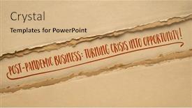  Presentation with business opportunity - Slide deck enhanced with post-pandemic-business-turning-crisis background and a coral colored foreground