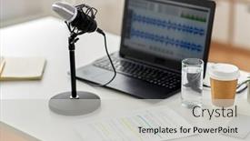  Presentation with podcast - Amazing slides having post-production-podcast-and-technology backdrop and a light gray colored foreground