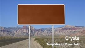  Presentation with nevada desert - Slide set enhanced with post rock - blank brown highway sign background and a gray colored foreground
