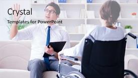  Presentation with patient weight loss - Colorful PPT theme enhanced with post traumatic stress - patient visiting psychotherapist to deal backdrop and a  colored foreground