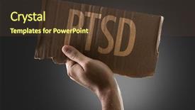  Presentation with stress - Presentation enhanced with post traumatic stress disorder - ptsd background and a tawny brown colored foreground