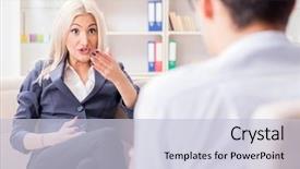  Presentation with psychiatrist - Presentation consisting of post traumatic stress disorder - young woman visiting psychiatrist man background and a lemonade colored foreground