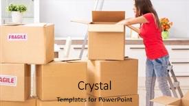  Presentation with moving - Cool new PPT layouts with postage - young beautiful woman moving backdrop and a  colored foreground