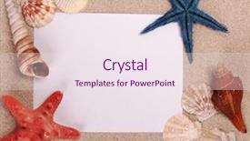  Presentation with postcard - Audience pleasing presentation theme consisting of postcard-from-beach backdrop and a sky blue colored foreground