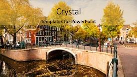  Presentation with canals - Cool new theme with postcard picture of beautiful canals backdrop and a gold colored foreground