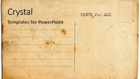  Presentation with stamp - Audience pleasing slides consisting of postcard stamp - reverse side of an old backdrop and a lemonade colored foreground