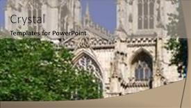  Presentation with postcard - Presentation theme with postcard view of york minster york north yorkshire uk background and a light gray colored foreground