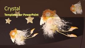  Presentation with fairy - Theme featuring postcard-with-christmas-toys-fairy background and a tawny brown colored foreground