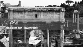  Presentation with postcard - Presentation theme featuring postcard-with-foro-romano background and a gray colored foreground